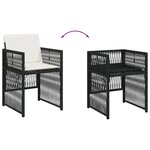 vidaXL Chaises de jardin lot de 4 avec coussins noir résine tressée