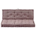vidaXL Coussins de plancher de palette lot de 2 Coton Taupe