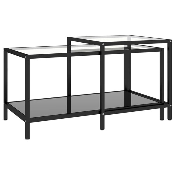 vidaXL Tables à thé 2 Pièces Verre trempé Noir