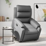 vidaXL Fauteuil inclinable Gris Similicuir