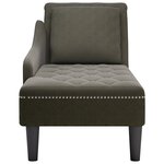vidaXL Fauteuil long et coussin/accoudoir droit vert armée similicuir