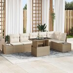 vidaXL Ensemble de canapé de jardin avec coussin 7 Pièces beige et crème