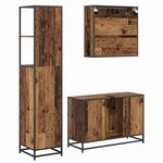 vidaXL Ensemble de mobilier de salle de bain 3 Pièces Bois Ancien