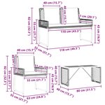 vidaXL Ensemble de meubles d'extérieur avec coussin acier