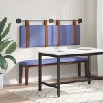 vidaXL Tête de lit suspendue Avec lumière LED Bleu denim PU antique