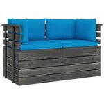 vidaXL Canapé palette de jardin 2 places avec coussins Bois de pin