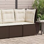 vidaXL Canapé d'angle de jardin avec coussins marron résine tressée