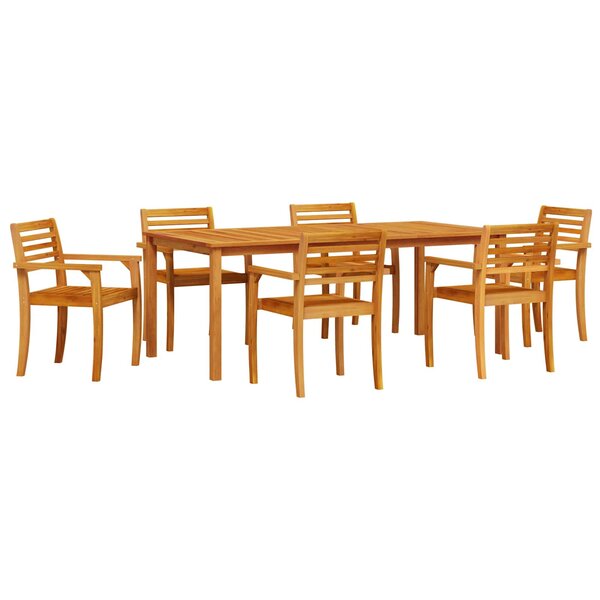 vidaXL Ensemble de salle à manger pour jardin 7 pc Marron