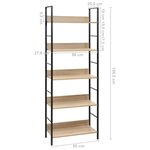 vidaXL Bibliothèque à 5 niveaux chêne 60x27 6x158 5 cm bois ingénierie