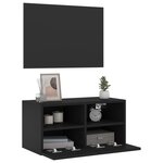 vidaXL Meuble TV mural noir 60x30x30 cm bois d'ingénierie