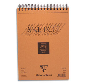 Bloc Sketch croquis spiralé 21x29,7 90g 100F CLAIREFONTAINE