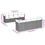 vidaXL Salon de jardin avec coussins 9 Pièces beige résine tressée