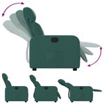 vidaXL Fauteuil inclinable Vert foncé Tissu