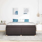 vidaXL Cadre de lit avec matelas Marron foncé 180 x 200 cm tissu