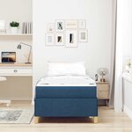 vidaXL Cadre de lit avec matelas Bleu 100 x 200 cm tissu