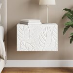vidaXL Table d'appoint murale Blanc brillant 34 5 x 33 x 20 cm