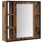 Ensemble de meubles de salle de bain 2 pièces en bois ancien en bois d'ingénierie