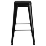 vidaXL Tabourets de bar empilables lot de 2 noir métal