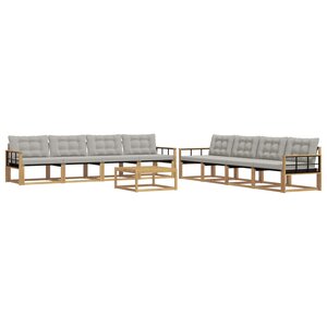 vidaXL Ensemble de canapés d'extérieur 9 pc Blanc et gris clair
