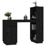 vidaXL Bureau Noir 110x53x117 cm Bois massif de pin