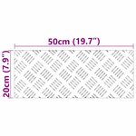 vidaXL Plaques à damier 4 Pièces Argent 50 x 20 cm Aluminium