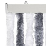 vidaXL Rideau anti-mouches gris et blanc 100x230 cm chenille