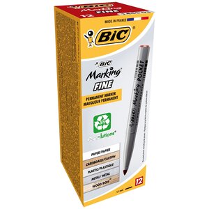 Marqueur Permanent MARKING POCKET 1445 Pointe Ogive Moy. Rouge x 12 BIC