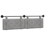 vidaXL Tête de lit suspendue Gris clair Velours