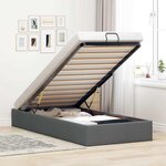 vidaXL Cadre de lit ottoman sans matelas gris foncé 100x200 cm tissu