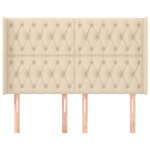 vidaXL Tête de lit avec oreilles Crème 163x16x118/128 cm Tissu