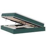 vidaXL Lit avec rangement et matelas Vert foncé 200 x 200 cm Velours