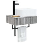 vidaXL Basin de lavage mural Sonoma gris 50 x 41 x 39 cm