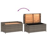 vidaXL Banc de rangement gris résine tressée et bois d'acacia