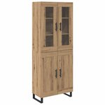 vidaXL Haut Armoire 2 Pièces Chêne artisanal Bois Aggloméré et Verre