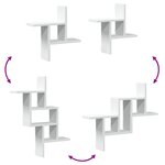 vidaXL Étagères murales 2 Pièces blanc 38x12x38 cm bois d'ingénierie