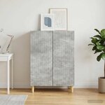 vidaXL Buffet Gris béton 66 x 34 5 x 90 cm Bois d'ingénierie