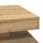 vidaXL Table basse rotative à 360 degrés chêne artisanal 70x70x34 5 cm