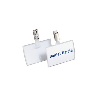 Badge et porte-noms Click Fold avec clip 90 x 54mm boite de 25 DURABLE