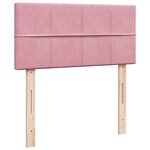 vidaXL Sommier à lattes de lit avec matelas Rose 90x200 cm Velours