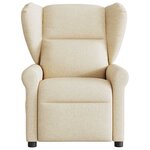 vidaXL Fauteuil inclinable de massage électrique crème tissu
