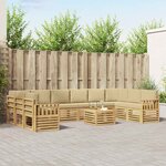 vidaXL Ensemble de canapés d'extérieur 8 Pièces Blanc et Beige