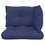 vidaXL Coussins de palette lot de 3 bleu marine tissu oxford