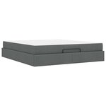 vidaXL Cadre de lit avec stockage Gris foncé 180 x 200 cm tissu