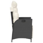 vidaXL Chaise inclinable de jardin et repose-pied noir résine tressée