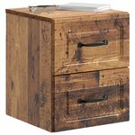 vidaXL Cabinet de chevet mural 2 Pièces Bois ancien 34 5 x 33 x 40 cm