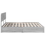 vidaXL Lit de Rangement Gris Sonoma 180 x 200 cm Bois d'ingénierie