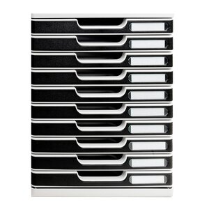 Module De Classement Modulo Office 10 Tiroirs Fermés - Noir - Exacompta