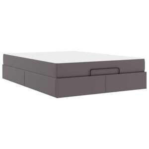 vidaXL Cadre de lit avec matelas avec matelas 2 Pièces Gris PVC