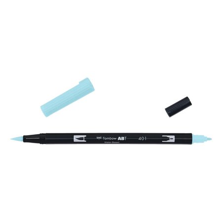 Feutre dessin double pointe abt dual brush pen 401 bleu eau de source x 6 tombow