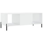 vidaXL Table basse Blanc brillant 102x50x40 cm Bois d'ingénierie